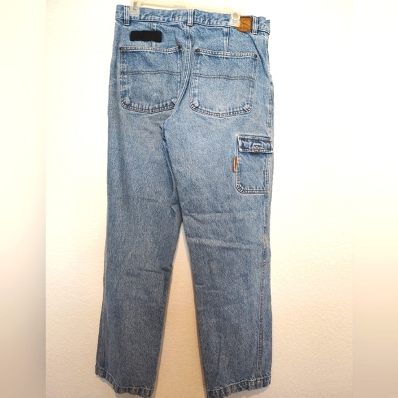 Columbia Vintage River Lodge Light Blue Denim Cargo Style Jeans - Picture 3 of 5